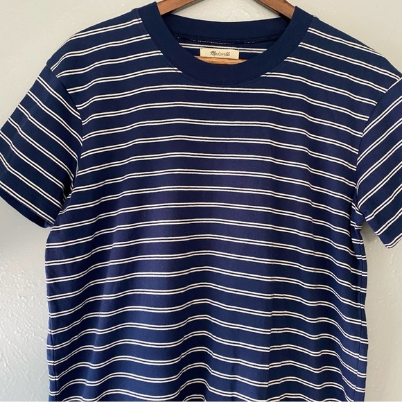 Madewell Blue & White T-shirt Tee Dress in Epperson Stripe Womens Size S… - Picture 4 of 6
